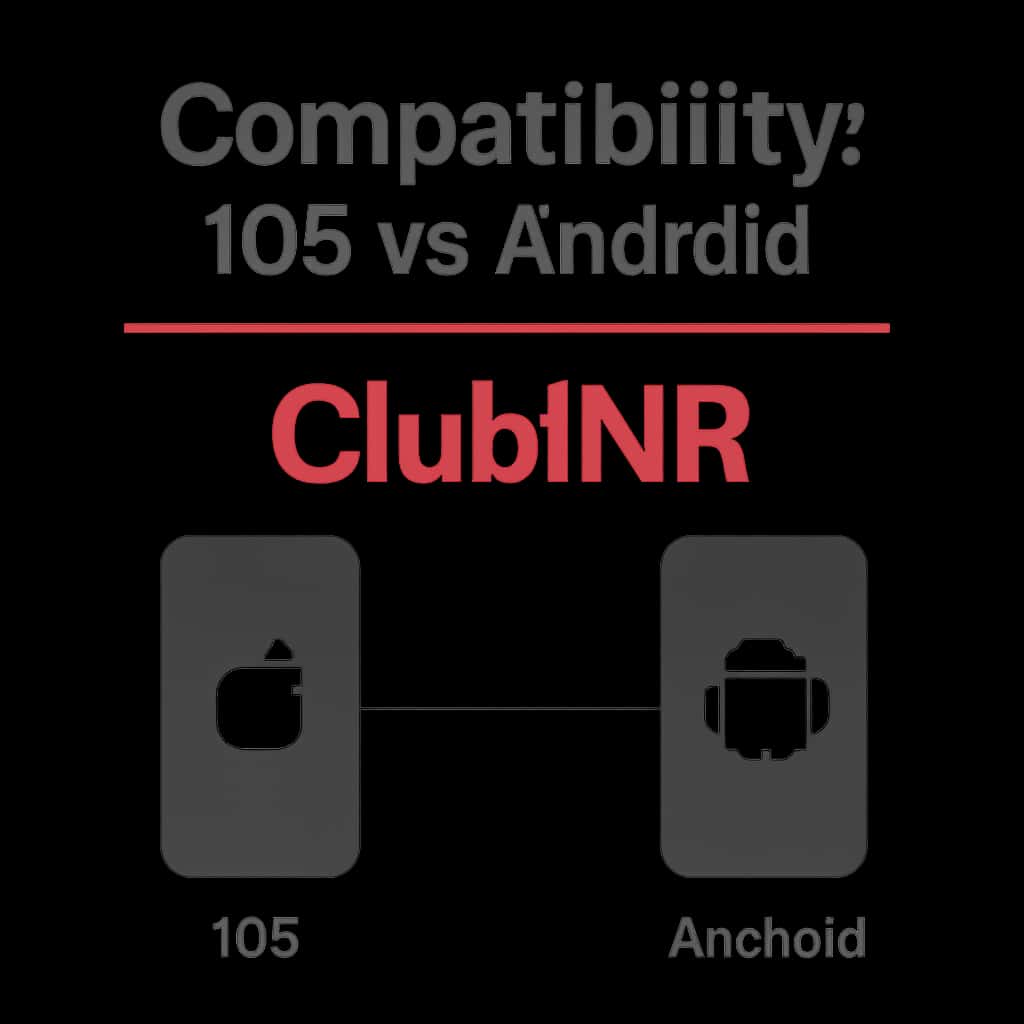 Diagram illustrating the compatibility features of ClubINR on iOS and Android.