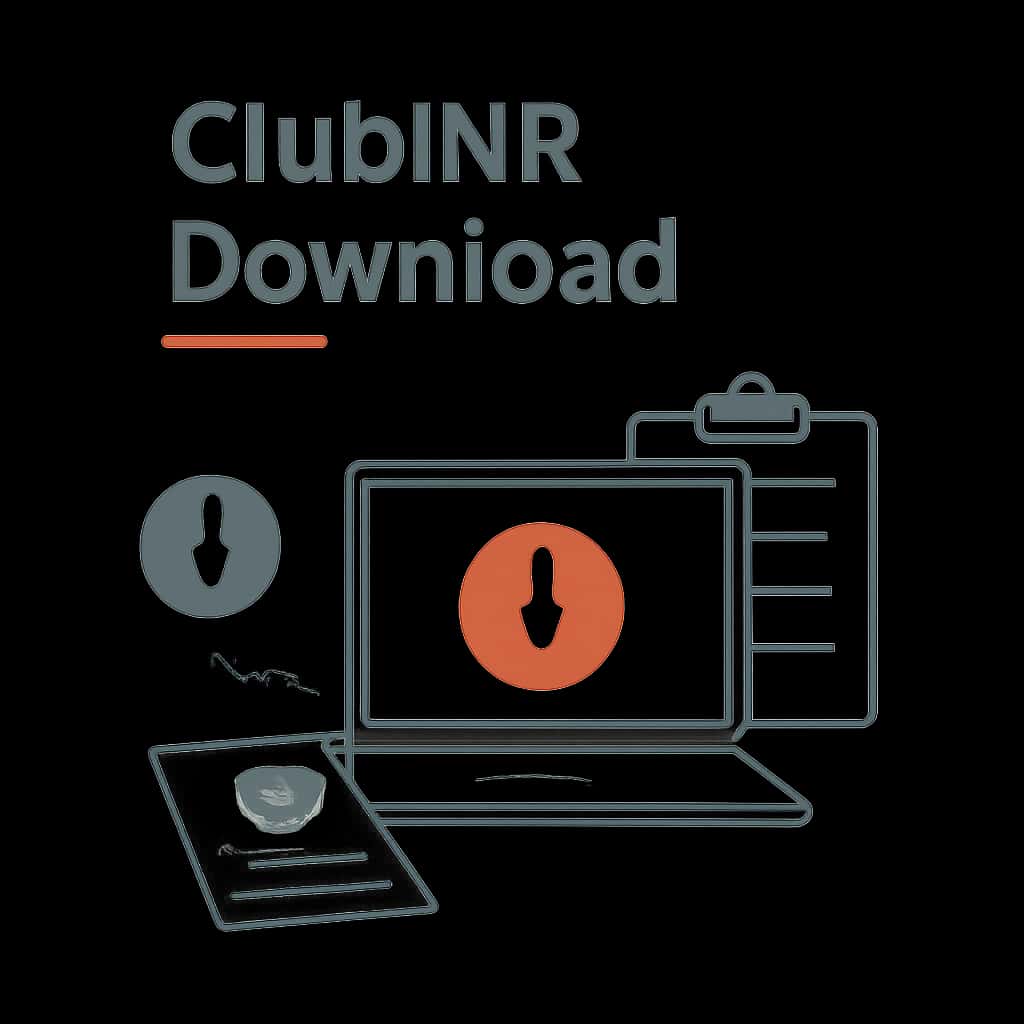 Illustration explaining the process of downloading ClubINR.