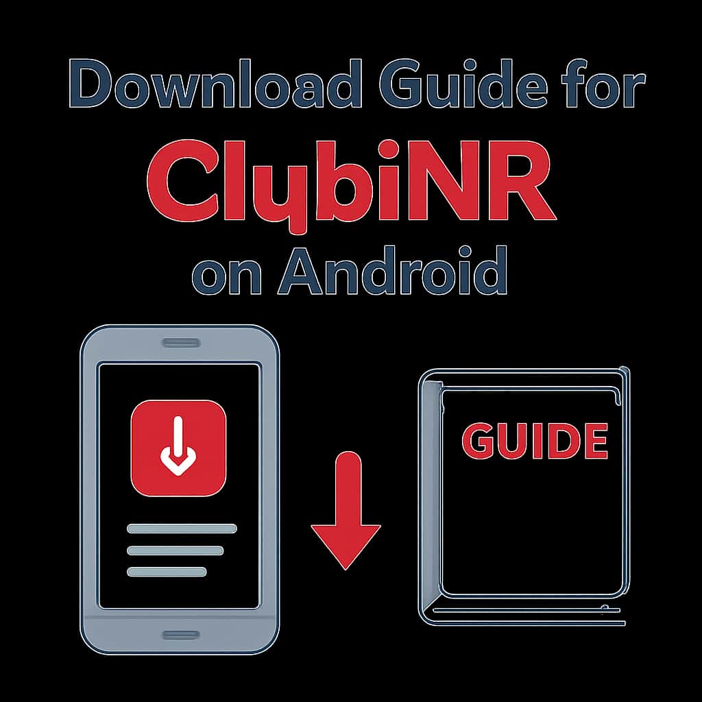 Illustration explaining installation steps for ClubINR on Android