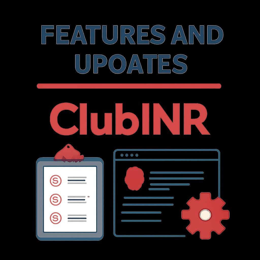 Diagram illustrating features and updates of ClubINR.