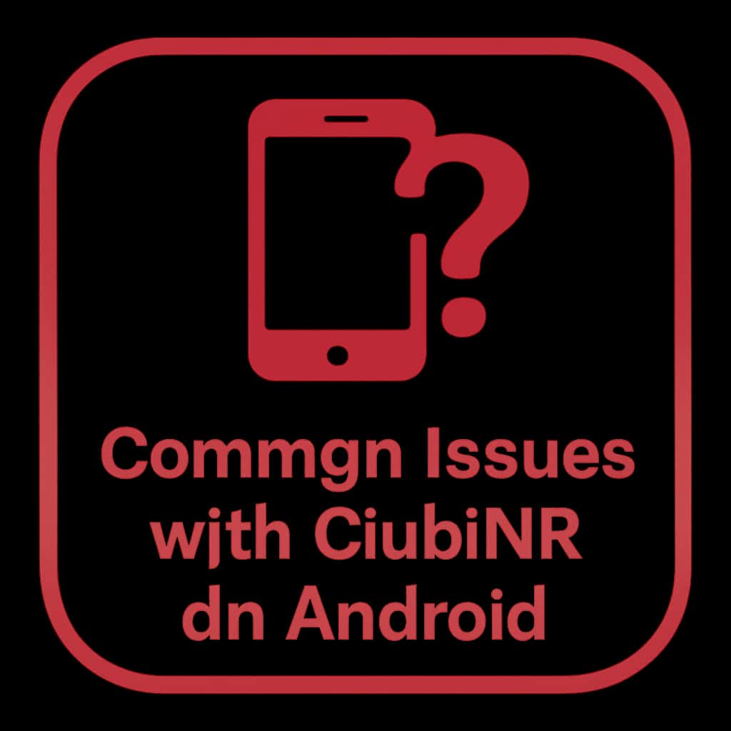 Minimal badge depicting common issues with ClubINR on Android.