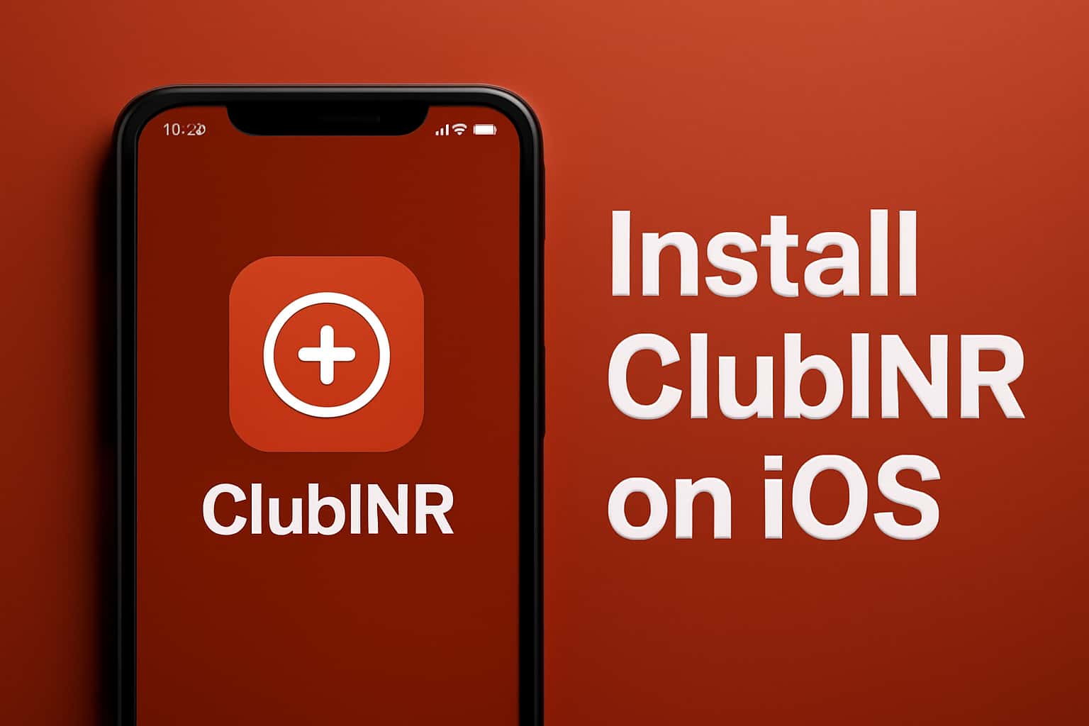 Illustration of the installation process for ClubINR on iOS devices.