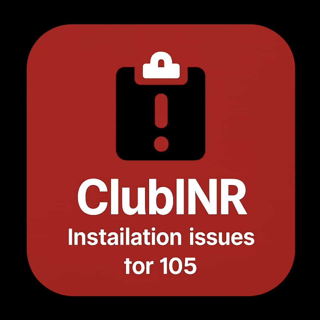 Icon representing installation issues for the ClubINR iOS app.