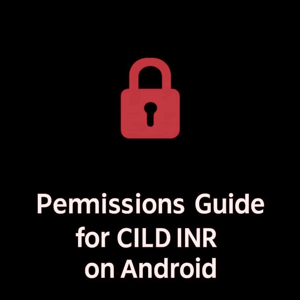 Simplistic badge depicting 'Permissions Guide for ClubINR on Android'.