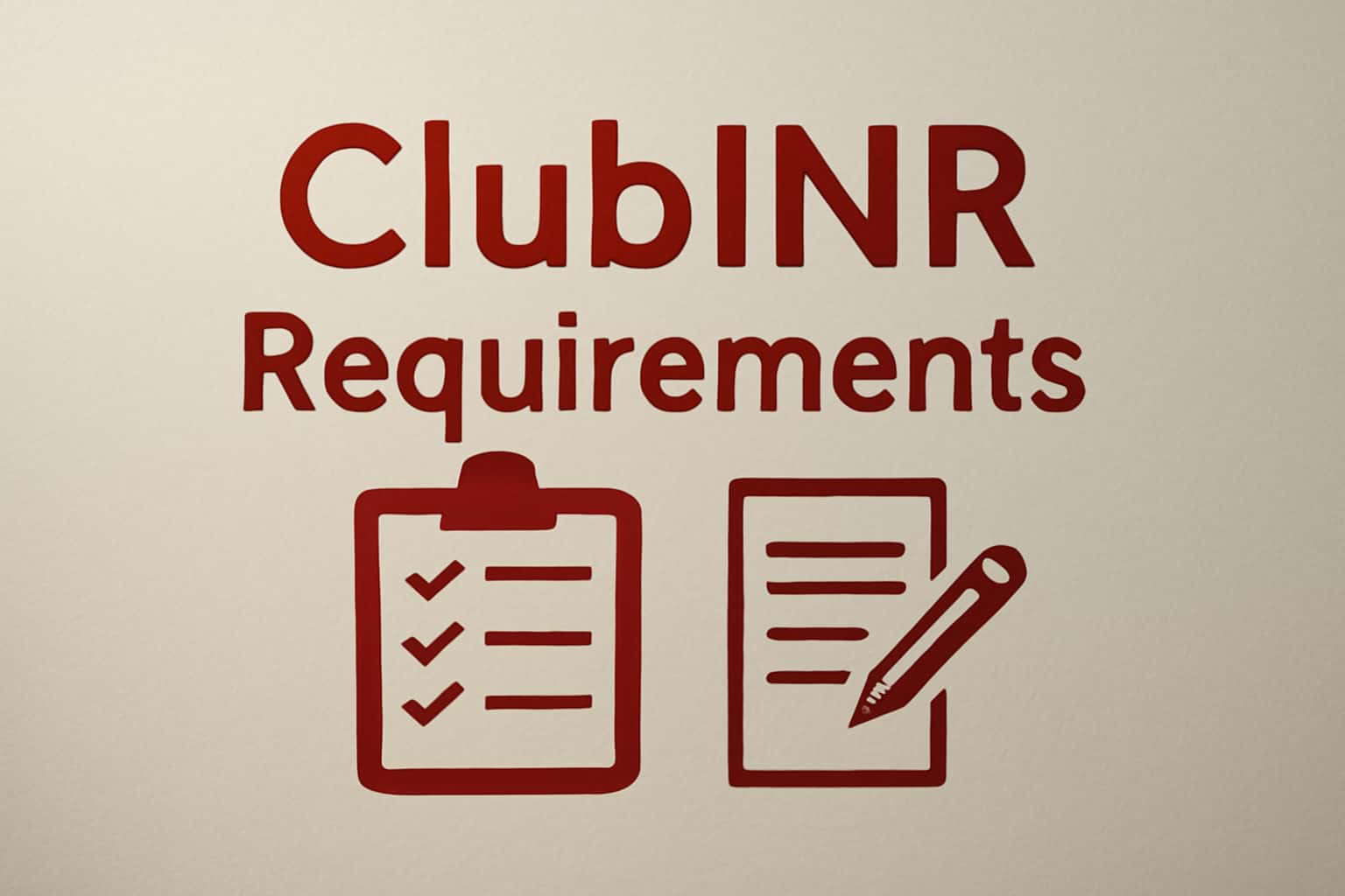 An informative visual representation of ClubINR app requirements.