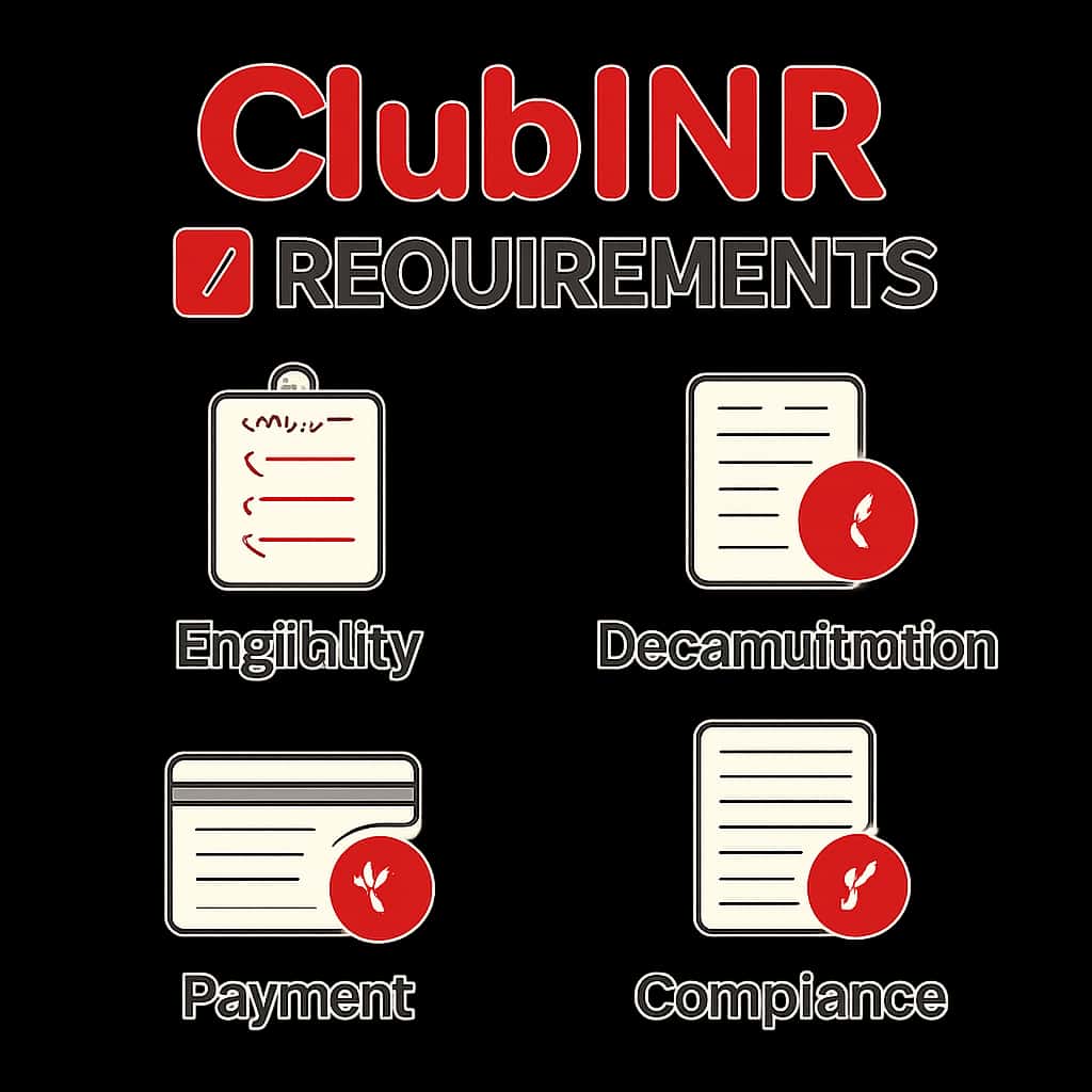 An educational diagram of ClubINR Requirements.