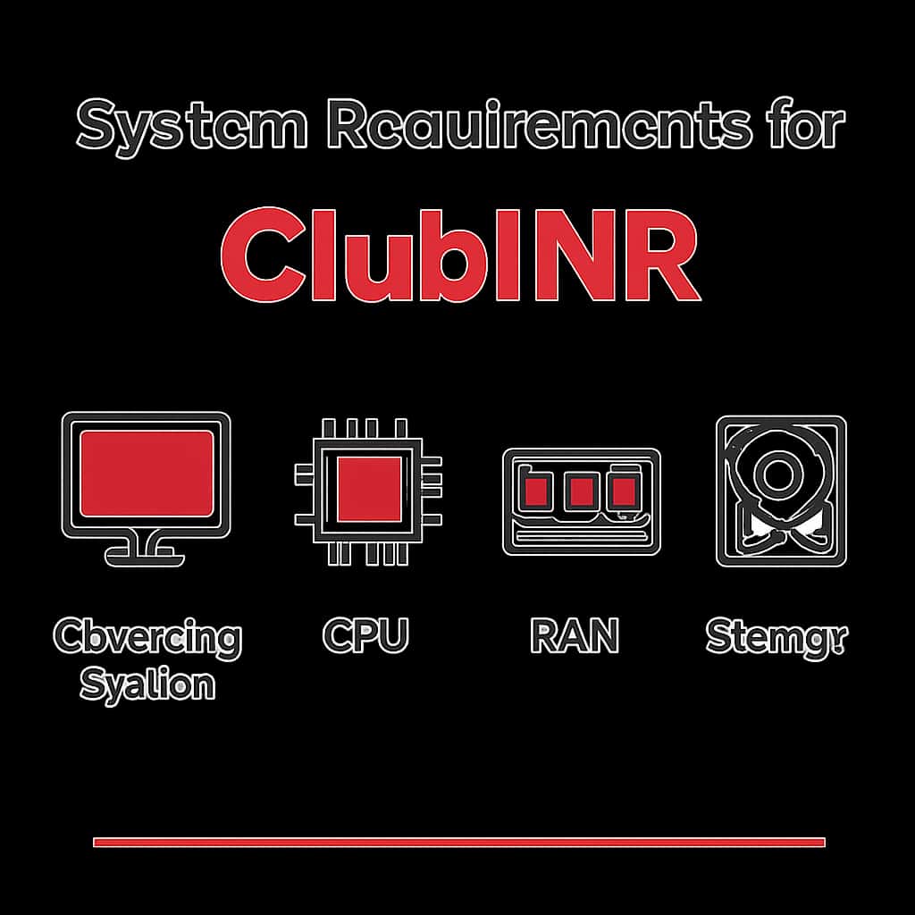 Diagram illustrating system requirements for ClubINR.