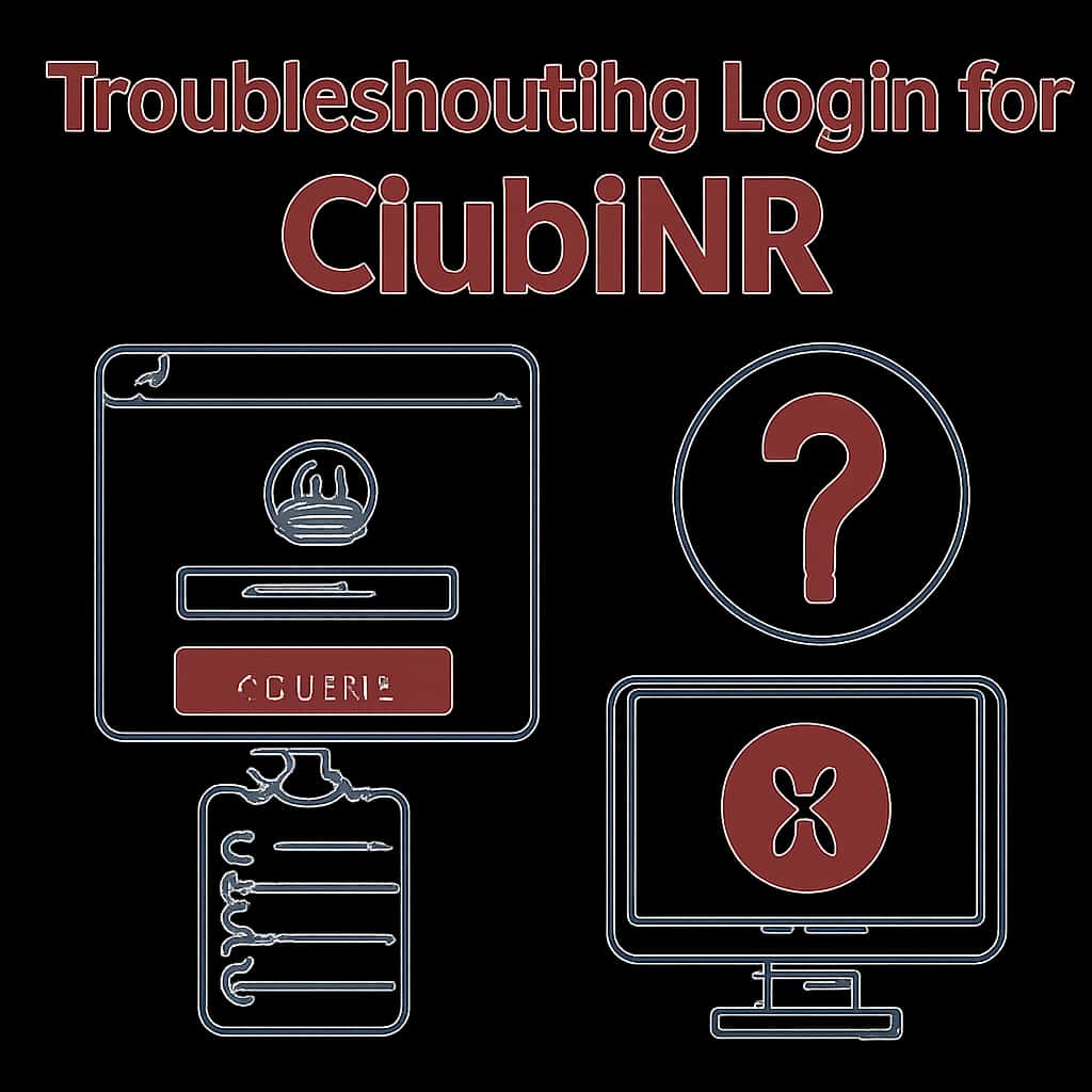 An educational diagram illustrating common troubleshooting steps for ClubINR login.